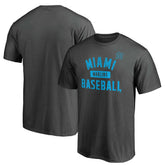 Miami Marlins Iconic Primary Pill T-Shirt Charcoal