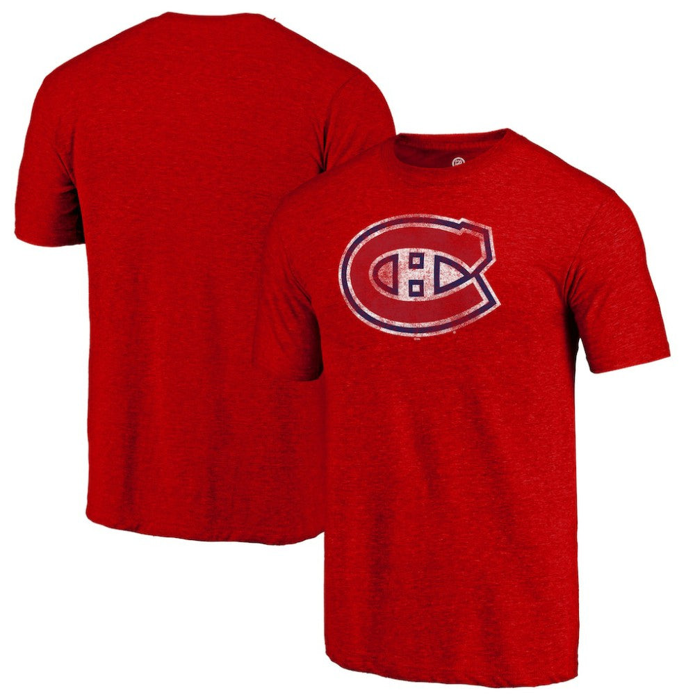 Montreal Canadiens Distressed Tri-Blend T-Shirt - Red T-shirts