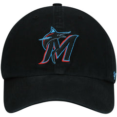 Miami Marlins Clean Up Adjustable Hat Black