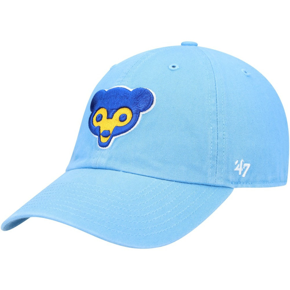 Chicago Cubs Logo Cooperstown Collection Clean Up Adjustable Hat Light Blue