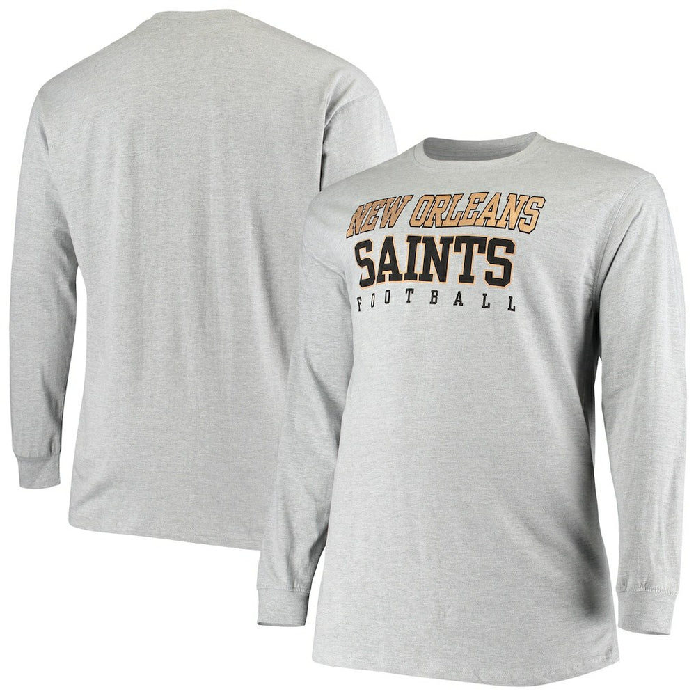 New Orleans Saints Big & Tall Practice Long Sleeve T-Shirt - Heathered Gray online