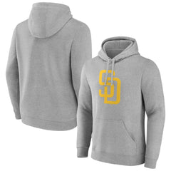 San Diego Padres Official Logo Pullover Hoodie Heather Gray