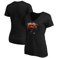 Chicago Bears Women's Midnight Mascot Logo V-Neck T-Shirt - Black outlet