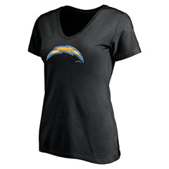Los Angeles Chargers Women's Midnight Mascot Logo V-Neck T-Shirt - Black for sale