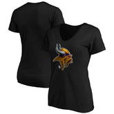 Minnesota Vikings Women's Midnight Mascot Logo V-Neck T-Shirt - Black cheap