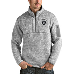 Las Vegas Raiders Antigua Fortune Quarter-Zip Pullover Jacket - Heather Gray discount