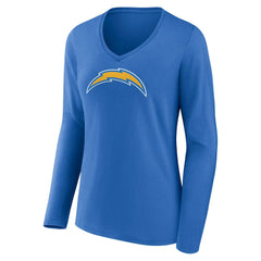 Los Angeles Chargers Women's Primary Team Logo Long Sleeve V-Neck T-Shirt - Powder Blue outlet