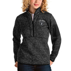 Las Vegas Raiders Antigua Women's Fortune Half-Zip Pullover Jacket - Heather Black outlet