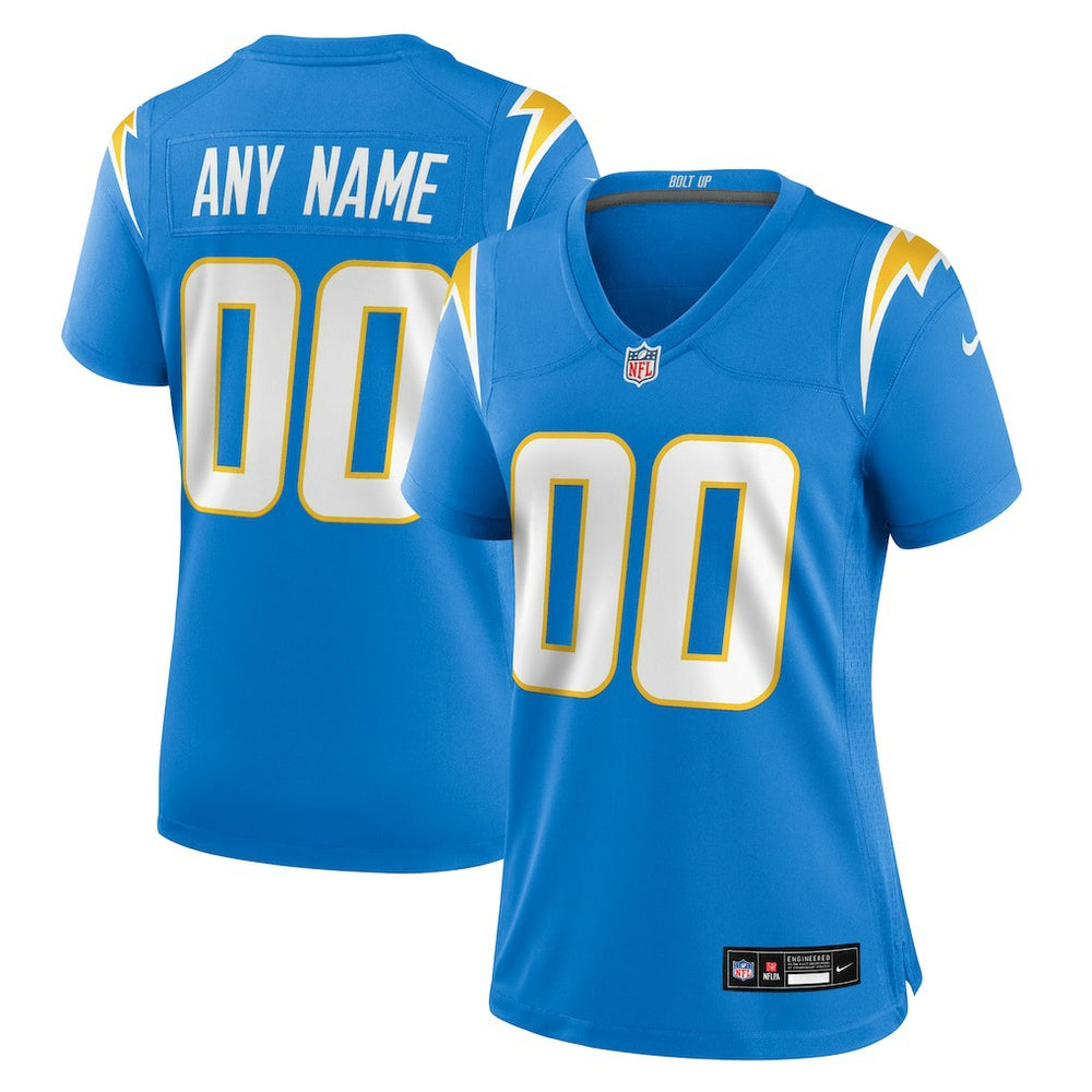 Los Angeles Chargers Women's Custom Game Jersey - Powder Blue on sale