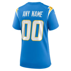 Los Angeles Chargers Women's Custom Game Jersey - Powder Blue on sale