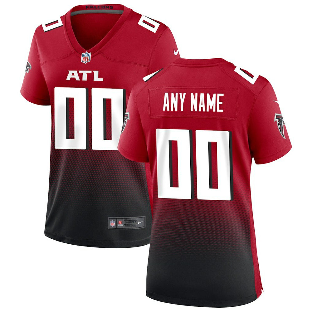 Atlanta Falcons Women's Alternate Custom Game Jersey - Red sale