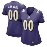 Baltimore Ravens Women's Custom Game Jersey - Purple outlet