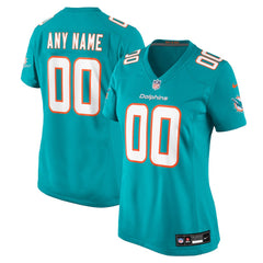 Miami Dolphins Women's Custom Game Jersey - Aqua outlet