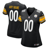 Pittsburgh Steelers Women's Custom Game Jersey - Black cheap