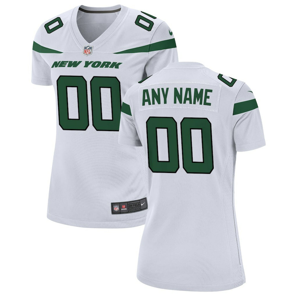 New York Jets Women's Custom Game Jersey - White discount