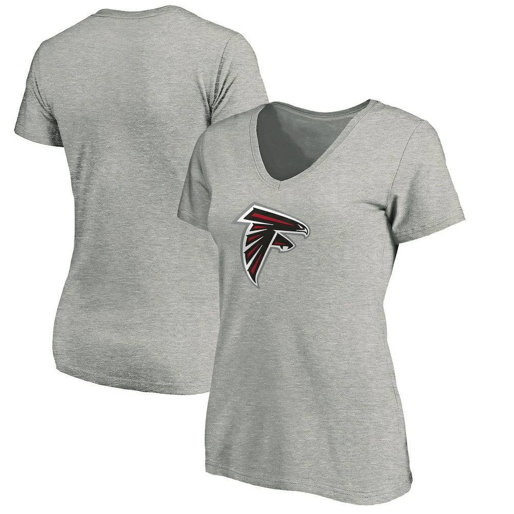 Atlanta Falcons Women's Primary Logo V-Neck T-Shirt - Heather Gray outlet