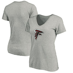 Atlanta Falcons Women's Primary Logo V-Neck T-Shirt - Heather Gray outlet