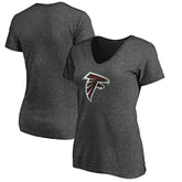 Atlanta Falcons Women's Primary Logo V-Neck T-Shirt - Heather Gray for sale