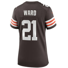 Denzel Ward Cleveland Browns Women's Player Game Jersey - Brown on sale