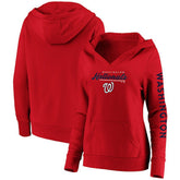 Washington Nationals Women's Core High Class Crossover Pullover Hoodie Red