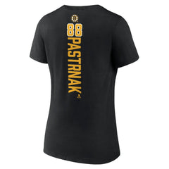David Pastrnak Boston Bruins Women's Playmaker V-Neck T-Shirt - Black T-shirts