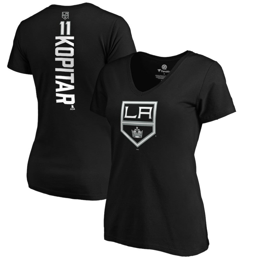 Anze Kopitar Los Angeles Kings Women's Playmaker V-Neck T-Shirt - Black T-shirts