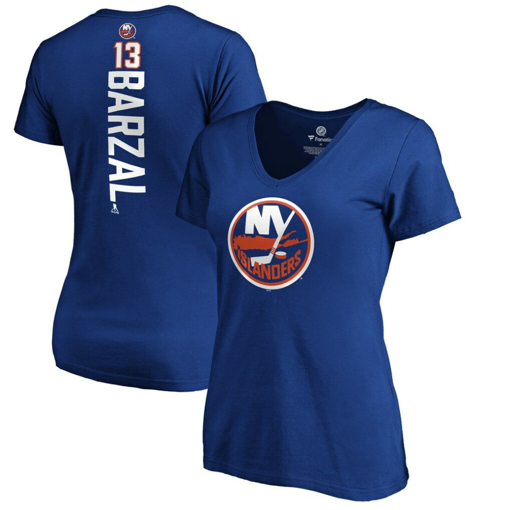 Mathew Barzal New York Islanders Women's Playmaker V-Neck T-Shirt - Royal T-shirts