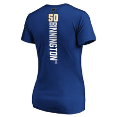 Jordan Binnington St. Louis Blues Women's Playmaker V-Neck T-Shirt - Royal T-shirts