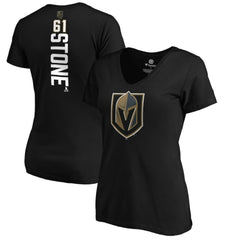 Mark Stone Vegas Golden Knights Women's Playmaker V-Neck T-Shirt - Black T-shirts