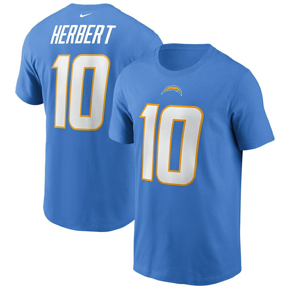 Justin Herbert Los Angeles Chargers Name & Number T-Shirt - Powder Blue for sale