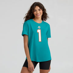 Tua Tagovailoa Miami Dolphins Women's Name & Number T-Shirt - Aqua for sale