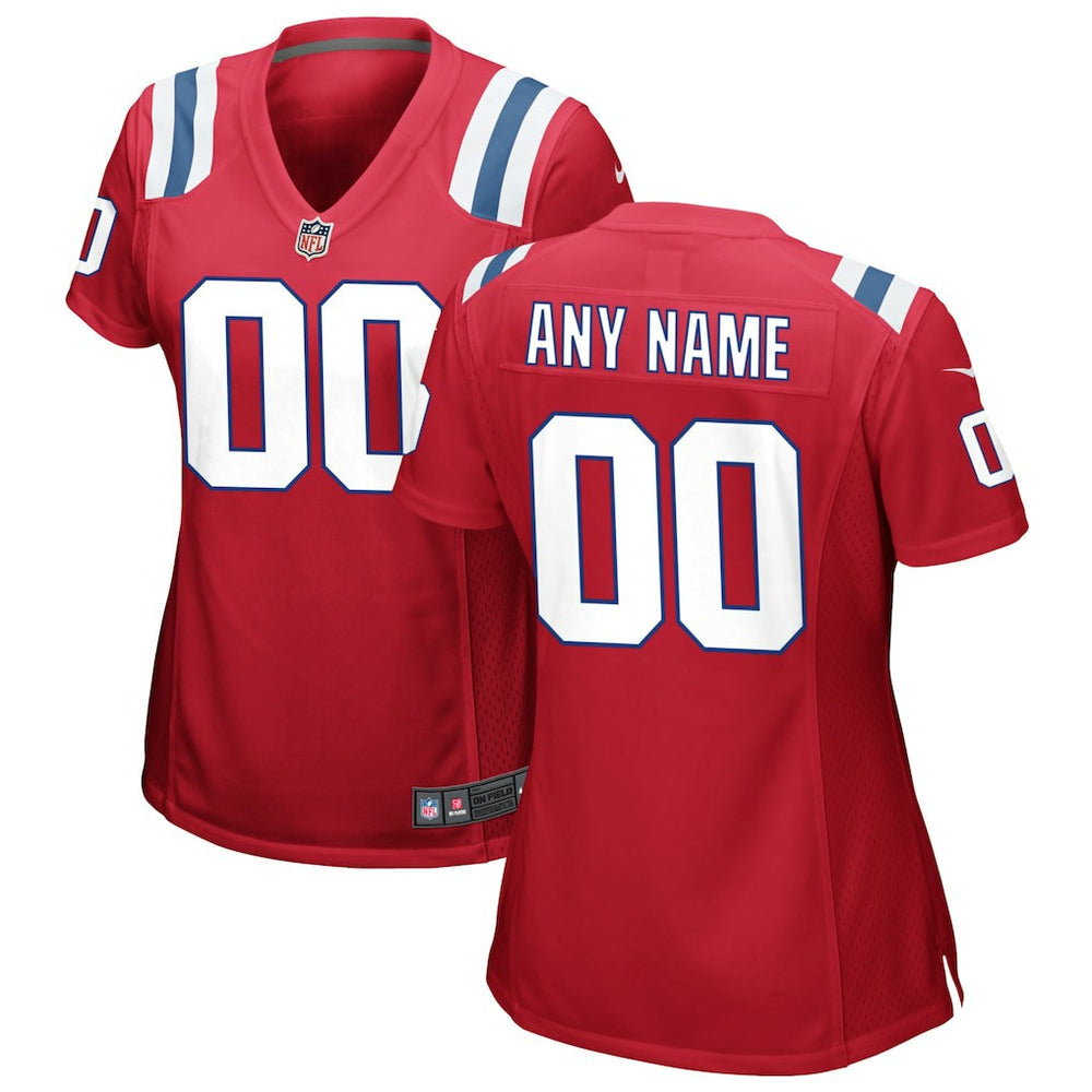 New England Patriots Women's Alternate Custom Jersey - Red discount