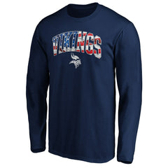 Minnesota Vikings Banner Wave Long Sleeve T-Shirt - Navy for sale