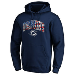 Miami Dolphins Banner Wave Fitted Pullover Hoodie - Navy on sale
