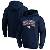 Tampa Bay Buccaneers Banner Wave Fitted Pullover Hoodie - Navy online