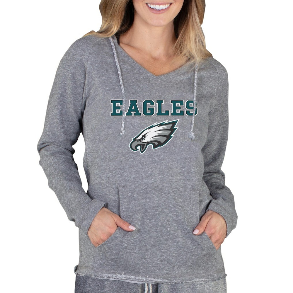 Philadelphia Eagles Concepts Sport Women's Mainstream Tri-Blend Raglan Hoodie V-Neck Top - Gray on sale