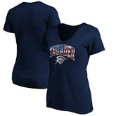Oklahoma City Thunder Women's Banner Wave V-Neck T-Shirt - Navy outlet