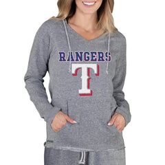 Texas Rangers Concepts Sport Women's Mainstream Terry Long Sleeve Hoodie Top Gray