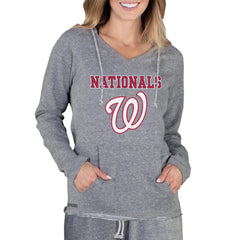 Washington Nationals Concepts Sport Women's Mainstream Terry Long Sleeve Hoodie Top Gray