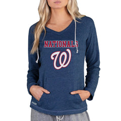 Washington Nationals Concepts Sport Women's Mainstream Terry Long Sleeve Hoodie Top Navy