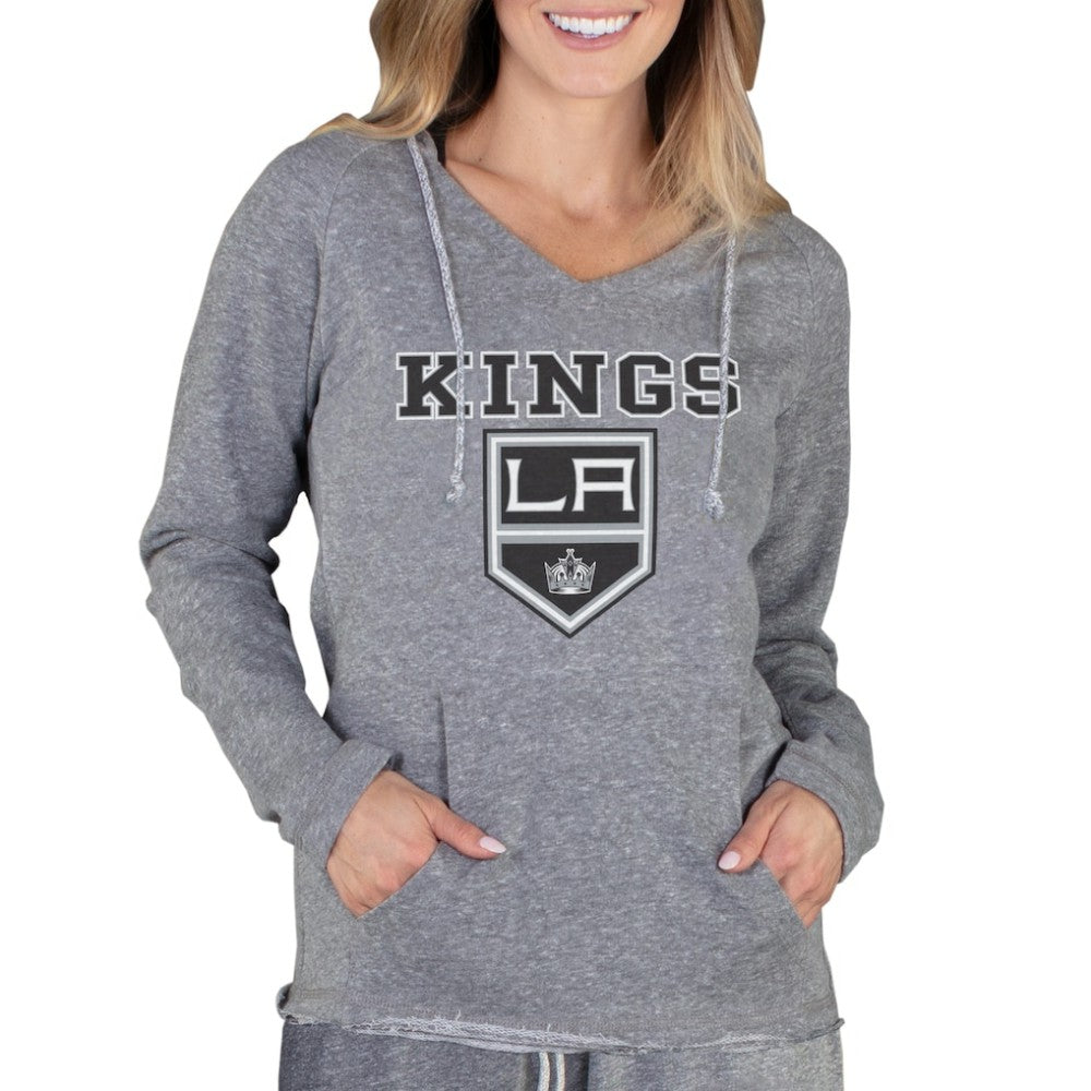Los Angeles Kings Concepts Sport Women's Mainstream Terry Tri-Blend Long Sleeve Hooded Top - Gray Tops
