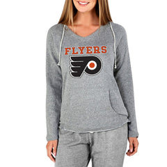 Philadelphia Flyers Concepts Sport Women's Mainstream Terry Tri-Blend Long Sleeve Hooded Top - Gray Tops