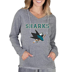 San Jose Sharks Concepts Sport Women's Mainstream Terry Tri-Blend Long Sleeve Hooded Top - Gray Tops