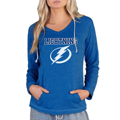 Tampa Bay Lightning Concepts Sport Women's Mainstream Terry Tri-Blend Long Sleeve Hooded Top - Royal Tops