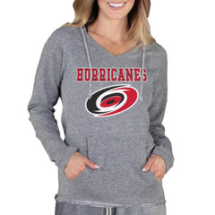 Carolina Hurricanes Concepts Sport Women's Mainstream Terry Tri-Blend Long Sleeve Hooded Top - Gray Tops