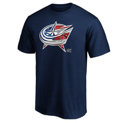 Columbus Blue Jackets Banner Wave Logo T-Shirt - Navy T-shirts
