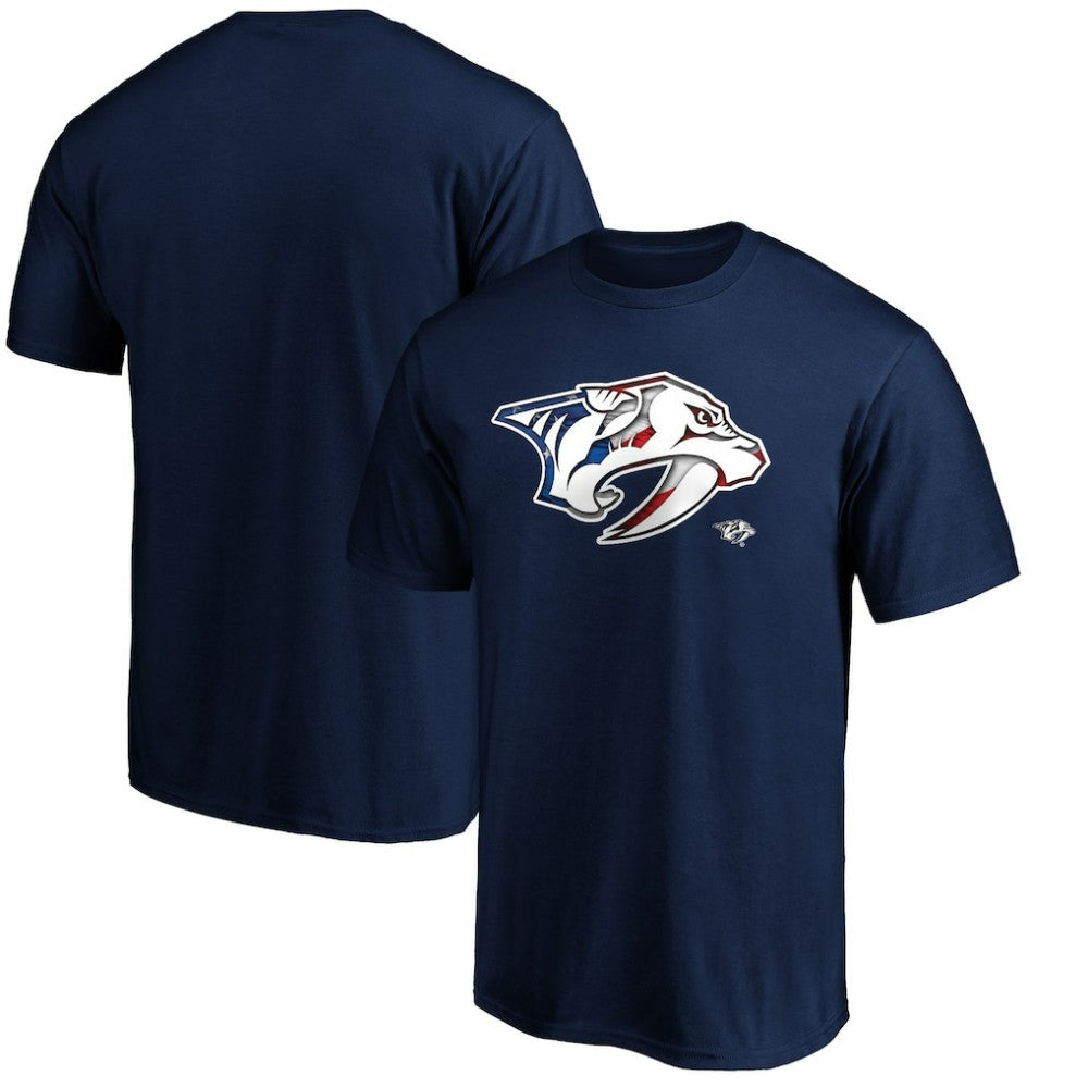 Nashville Predators Banner Wave Logo T-Shirt - Navy T-shirts