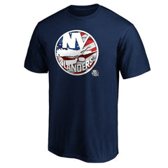 New York Islanders Banner Wave Logo T-Shirt - Navy T-shirts