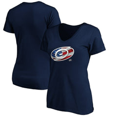 Carolina Hurricanes Women's Banner Wave Logo V-Neck T-Shirt T-Shirt - Navy T-shirts