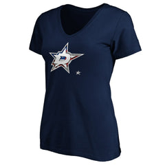 Dallas Stars Women's Banner Wave Logo V-Neck T-Shirt T-Shirt - Navy T-shirts